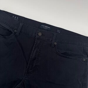 Lucky Brand 121 Slim Straight Pants Mens 36x32 Navy Blue Cotton Blend Trousers